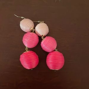 pink statement earrings